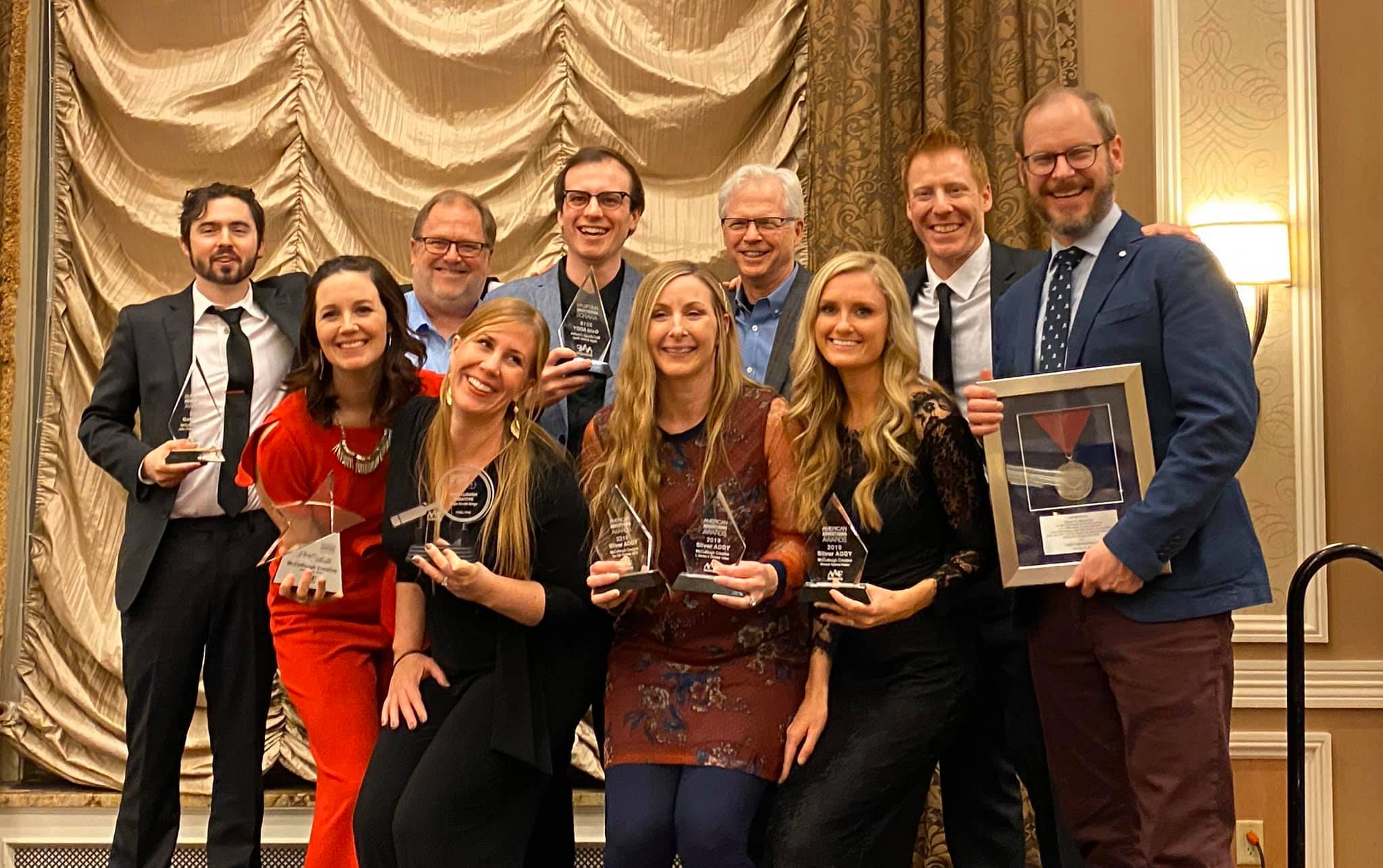 McCullough Creative Employees group photo at the Addys