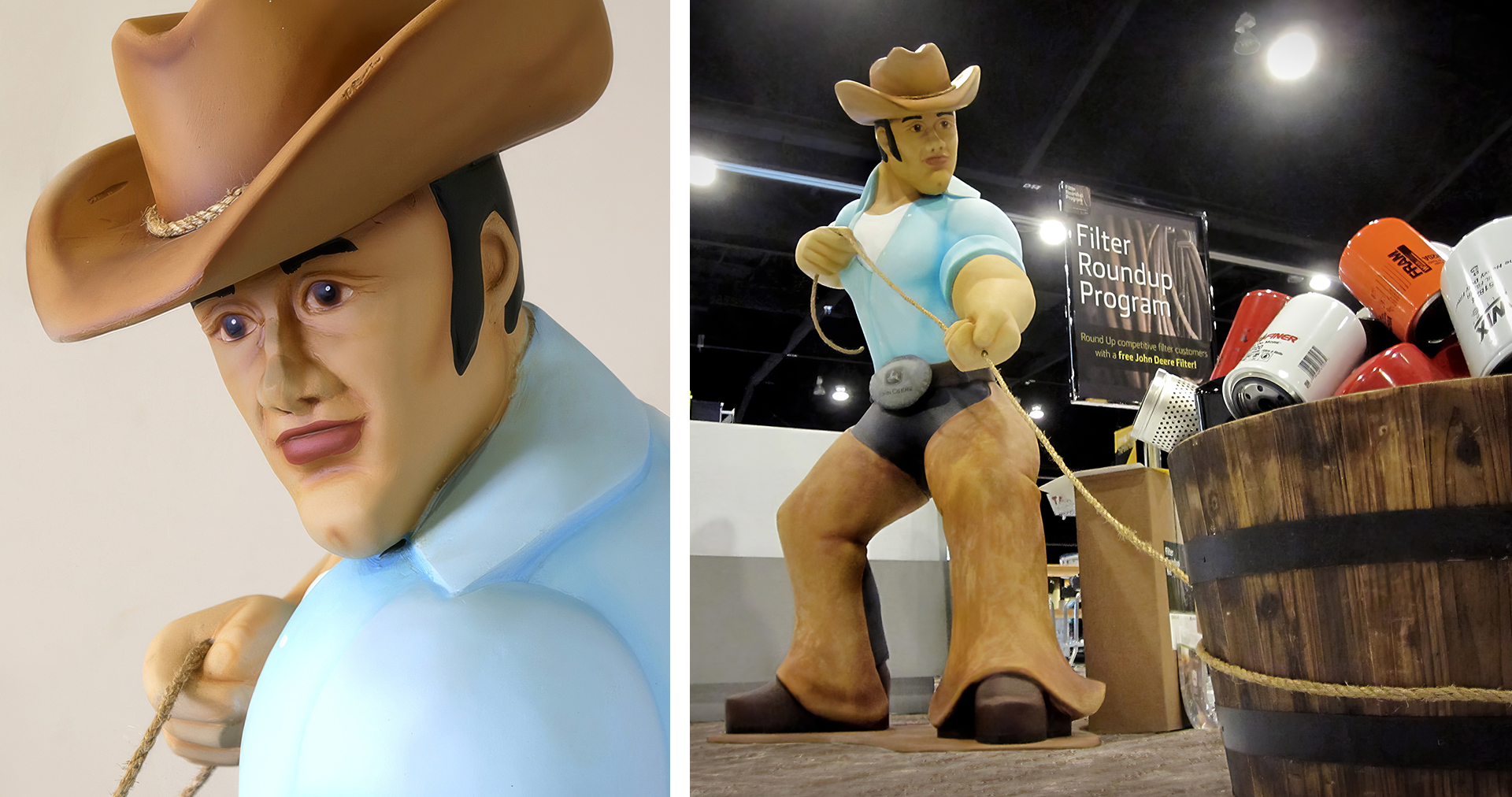 John Deere Oil FIlter Roundup Cowboy Display